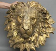 Estátua de cobre atacado fábrica 16 chinês bronze cobre mal leão cabeça máscara parede pendurar decoração da família arte escultura 2024 - compre barato