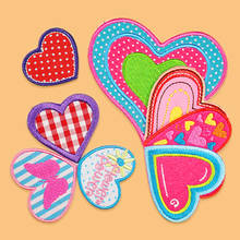 Cartoon Heart Love DIY Iron On Patch Embroidered Applique Sewing Label Clothes Stickers Apparel Accessories Badges 2024 - buy cheap