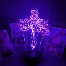 Акриловые фигурки Genshin Impact Keqing, 3d светодиодный светильник, игровое украшение, настольная лампа для спальни, светильник с аниме, подарок для детей 2024 - купить недорого