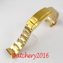Full Rose Gold/yellow gold Coated Replaced Watch Bracelet Watch Band Deployment Clasp 20MM width Lug for 40MM men watch 2024 - buy cheap