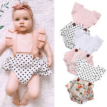 Newborn Baby Girls Clothes Jumpsuit Bodysuit Outfits Set Summer Sleeveless Floral Dot Bodysuits Backless 2024 - buy cheap