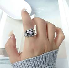 Мужские и женские серебряные кольца, винтажные Регулируемые кольца из тайского стерлингового серебра 925 пробы открытого размера, модные ювелирные украшения, подарок на вечеринку 2024 - купить недорого
