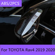 Accesorios de estilo de coche, pegatinas cromadas de ABS para espejo retrovisor de coche, cubierta de escudo de cejas para Toyota RAV4 RAV 4 XA50 2019 2020 2024 - compra barato