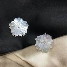 Colar de jóias estilo flor branca, 28mm, 6 peças, 100% natural, pérola, concha mãe, joias, amuletos de joias 2024 - compre barato