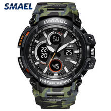 SMAEL-reloj deportivo con correa de camuflaje para hombre, cronógrafo Digital LED, color naranja, resistente al agua, 1708B 2024 - compra barato