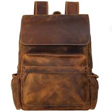 Men Travel Business Vintage Backpack Bags Genuine Leather Male Casual Large Capacity 16" Laptop Backpacks Bag 2024 - buy cheap