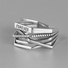 Новое поступление Ретро Рок Панк буквенные кольца Forever Love для женщин Широкая поверхность большой серебряный указательный палец петух кольцо крутые подарки K0540 2024 - купить недорого