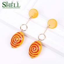 Shell Bay Fashion Jewelry Earrings Dangle Earrings Women Boho Long Earrings Geometric Resin Earrings punk aretes de mujer Orange 2024 - buy cheap