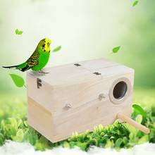 House Garden Wooden Box DIY Natural Wood Bird Nest Bird Parrot Breeding Box Bird Cage Home Balcony Decoration 2024 - buy cheap