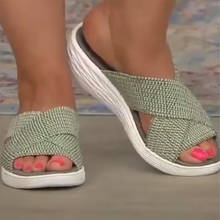 2021 Fashion Women's Slippers Wedge Casual Shoes Female Platform Sandals Summer Slides Outdoor Beach Flats Comfort Flip Flops 2024 - buy cheap