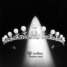 CC coronas para Mujer Accesorios para el cabello diademas de boda joyería de damas de honor de compromiso diseño Simple tocado de perlas Tiaras regalo HS65 2024 - compra barato