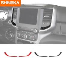 SHINEKA Carbon Fiber Car Interior Dashboard Central Control Air Outlet Trim Strips Decor Stickers For Dodge RAM 1500 2018-2021 2024 - buy cheap