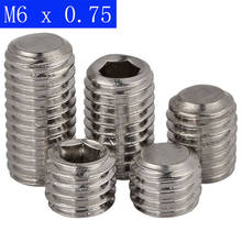 Soquete de parafusos m6 x 0.75mm (6mm), conjunto de parafusos 304 de aço inoxidável din 913 2024 - compre barato