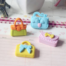 4pcs/lot kawaii cartoon lady handbag eraser rubber student stationery for students office kids gifts toy 2024 - buy cheap