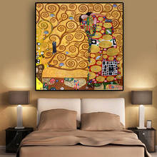 Pintura de diamante completa/redonda 5d, pintura "gustav klimt árvore da vida" 3d bordado ponto cruz 5d decoração para casa presente gtrajes 2024 - compre barato