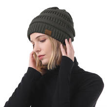 New Autumn Hat Women Solid Color Knitting Beanies Hat Winter Chunky Beanie Warm Knitted Hats Thick Cotton Cap шапка для девочки 2024 - buy cheap