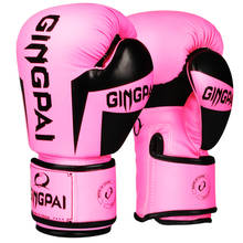 GINGPAI-guantes de boxeo profesionales para niños, 6oz, Muay Thai, Sanda, entrenamiento, saco de boxeo, hombres y mujeres 2024 - compra barato