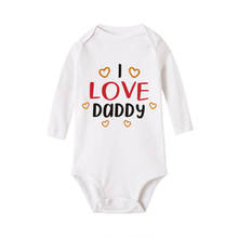 Body Unisex de manga larga para bebé, ropa de cultivo de algodón con estampado de I Love Daddy, para niña 2024 - compra barato