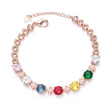 New High-end Luxury Inlaid High-Quality AAA Zircon Candy Colored Gemstone Fashion Bracelet Women's Jewelry 2024 - buy cheap