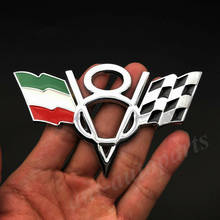 Adesivo emblema para porta-malas de carro, bandeira italiana v8 vintage, emblema para porta-malas 2024 - compre barato