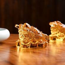 7cm Crystal Toad Ornaments Chinese Golden Frog Feng Shui Crafts Home Office Decoration Tabletop Figurines Lucky Gifts Miniature 2024 - buy cheap