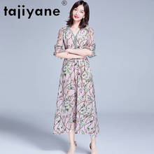 Tajiyane Dresses for Women 100% Silk Dress Elegant Long Summer Dress Woman Real Silk Dresses Korean Vestido De Mujer TN2498 2024 - buy cheap