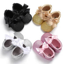 Fashion Toddler Kids Baby Girls Solid PU Princess Bow Loving Heart Shoes Crib Sole Sneaker 2024 - buy cheap
