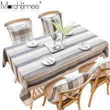 Stripe Plaid Decor Linen Tablecloth Waterproof Oil Proof Thick Rectangular Wedding Dining Kitchen Textile Tea Table Cloth Cover 2024 - buy cheap