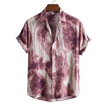 Ethnic Style Printed Shirt for Men Lapel Button Vintage Camisa Casual Short Sleeve Mens Brand Hawaiian Shirts Plus Size Blouse 2024 - buy cheap