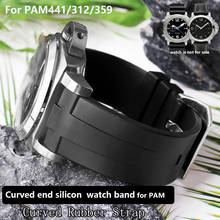 Arc Interface Rubber Silicone Watchband for PAM00111 PAM441 055 386 312 359 Mechanical Belt Male 24mm Strap For PA Band Bracelet 2024 - buy cheap