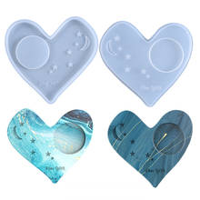 Heart Shape Coaster Candle Holder Silicone Mold DIY Craft Handmade Candlestick Table Cup Mat Pad Casting UV Epoxy Resin Mold 2024 - buy cheap