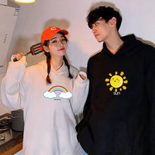 Korean Casual Cute Fashion Long Sleeve Rainbow Sun Cartoon Couple Sweatshirts Female 2020 New Graphic Hoodies Men Women Pullover 2024 - buy cheap