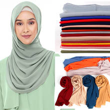 Cachecol hijab muçulmano, cachecol macio e liso, de chiffon islâmico, incrustante, turbante árabe, pronto para usar, 2021 2024 - compre barato
