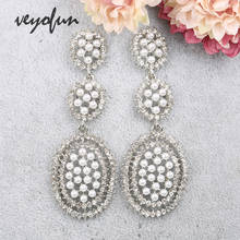 Veyofun White Pearl Drop Earrings Hollow out Long Wedding Dangle Earrings for Women Fashion Jewelry Gift 2024 - buy cheap