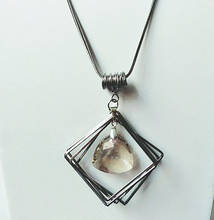 Coreano geométrico quadrado redondo colar de cristal pingente para mulher menina longa camisola corrente colares moda charme jóias 2024 - compre barato