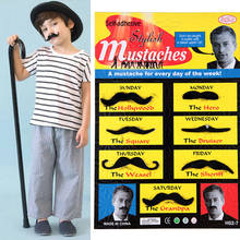 12PCS Funny Fake Mustache Halloween Cosplay party Decorations Fancy Fake black beard Mexican Party Decoration Kids Adult 2024 - buy cheap