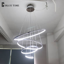 Modern Led Chandeliers Lighting Chrome Circle Hanging lamp For Living Room Bedroom Dining room Lustre Ceiling Chandeliers Light 2024 - buy cheap