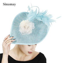 Elegant Women Big Derby Hair Fascinator Hat Headband Bridal Wedding Party Headwear Headband Race Women Occasion Hair Accessories 2024 - buy cheap