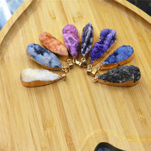 Natural Stone Druzy Agats Pendants Water Drop Shape Agats Pendants for Jewelry Making DIY Necklace Size 40*15mm 2024 - buy cheap