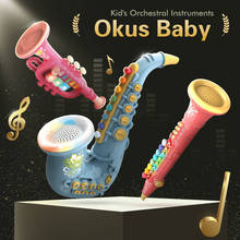 Mini saxofón, clarinete, trompeta, instrumento Musical educativo temprano, juguete de iluminación Musical para bebé, regalo de cumpleaños 2024 - compra barato