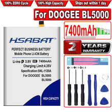 Hsabat 7400mah bl5000 bateria para doogee bl5000 baterias do telefone ferramentas livres 2024 - compre barato