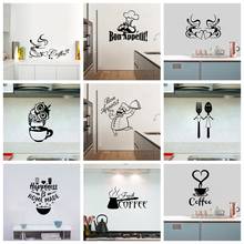 Diy Coffee Home Decorations Pvc Decal For Kitchen Room Bedroom Wall Decal Home Decor 2024 - buy cheap