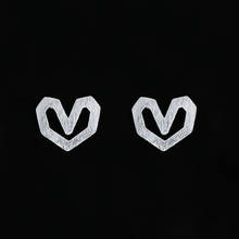 100% 925 пробы серебряные серьги-гвоздики без никеля в форме сердца для женщин и девушек Bijoux Pendientes Brincos Mujer 2024 - купить недорого