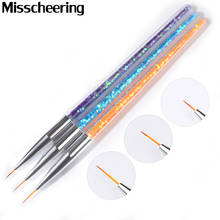 3Pcs Sequins Nail Art Brush Drawing Painting Carving Pen Design Manicure Tools 7/9/11mm Acrylic Liner UV Gel Decoration Tools 2024 - buy cheap