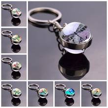 Dragonfly Charms Cute Keychain Glass Ball Keyring Butterfly Resin Pendant Key Chain for Women Animal Jewlery 2024 - buy cheap