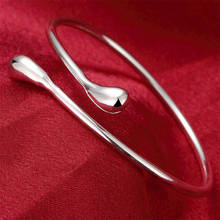 Fashion 925 Sterling Silver Water Drop Bangle Fashion Jewelry Women Love Valentine's Day Gift 2024 - buy cheap