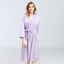 Bata Kimono de baño de verano para hombre y mujer, bata de baño Sexy de punto para SPA, color liso, Peignoir 2024 - compra barato