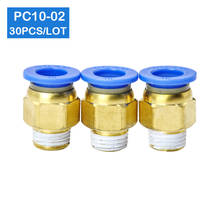 HIGH QUALITY 30pcs BSPT PC10-02, 10mm to 1/4" Pneumatic Connectors male straight one-touch fittings 2024 - buy cheap