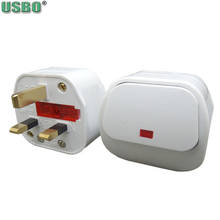 White Copper 13A 250V BS1363 Triprong removable British standard UK Fused Power Adaptor plug with switch Wired Convert Plug 2024 - buy cheap
