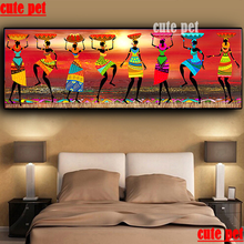 Pintura de diamante artesanal grande, bordado de diamantes, Mujeres Africanas bailando, punto de cruz 5D, mosaico de diamantes de imitación completo, decoración del hogar, rompecabezas 2024 - compra barato